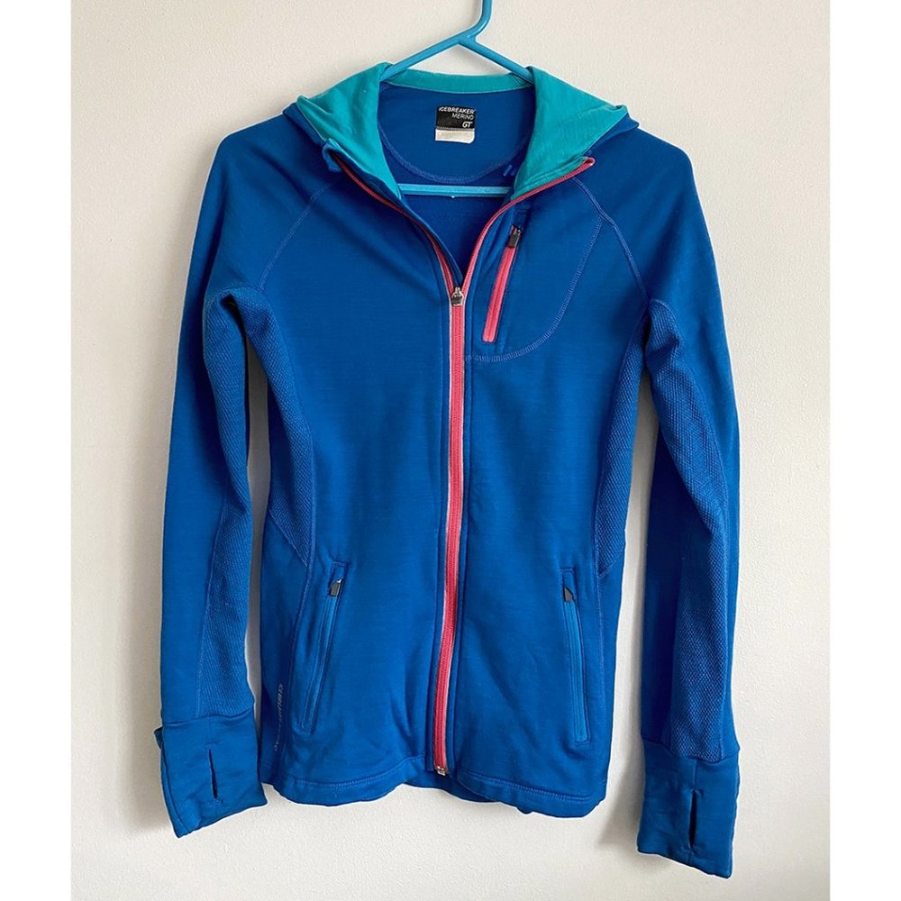Icebreaker Merino Wool QUANTUM GT Hoodie Full Zip Jacket Women's Size Small S